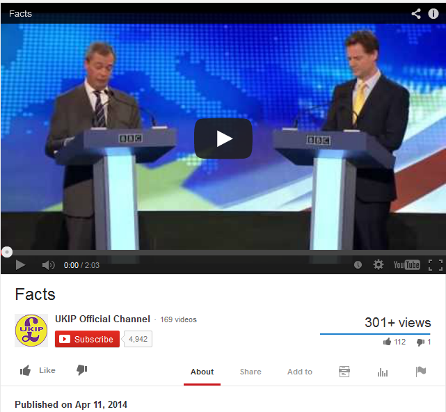 Screenshot of UKIPFacts Youtube video, now made private/removed.